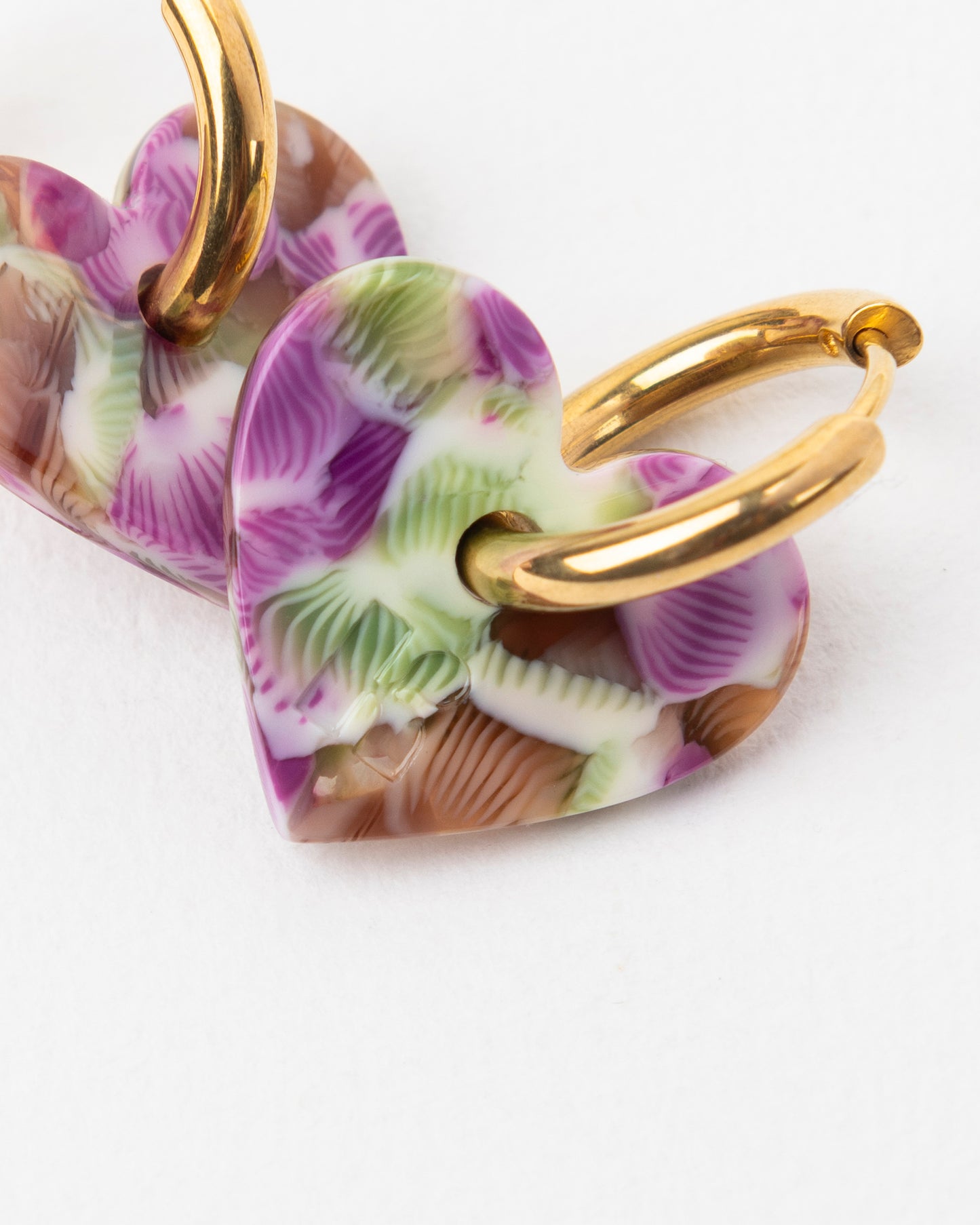 Boucles d'oreilles LOVA LOVA - Magenta et vert -